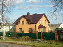 Дом в деревне Былово из керамзитобетона с облицовкой кирпичом